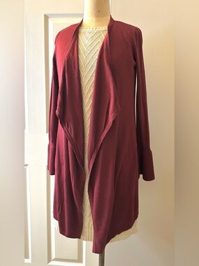 EUC WHBM Open Front Burgundy Cardigan Sweater